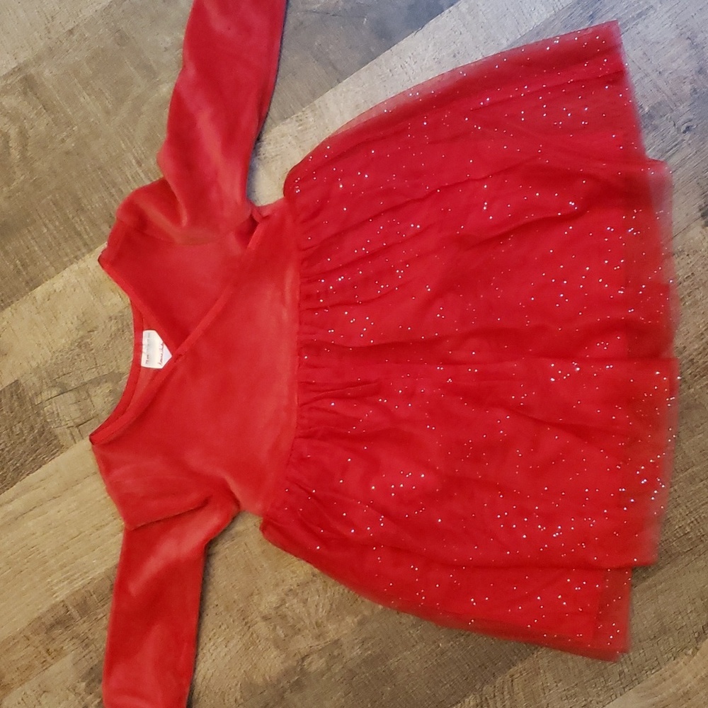 Velvet and sparkle tulle baby girl dress